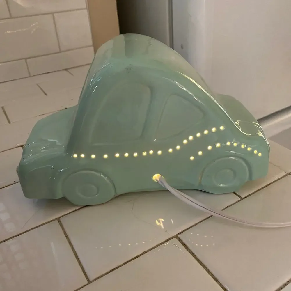 TARGET Ceramic Car Lamp Nightlight Kids Room Decor Vintage Green Cute